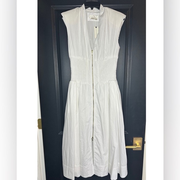 Anthropologie Tommie Cap Sleeve White Midi Dress - Picture 3 of 5